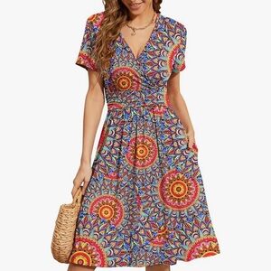 Colorful Mandala Print Dress